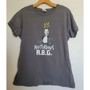Womens Notorioud RBG cotton graphic tee Size L gray color